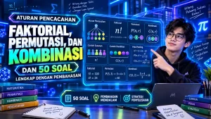 Aturan pencacahan faktorial permutasi dan kombinasi beserta 50 soal matematika