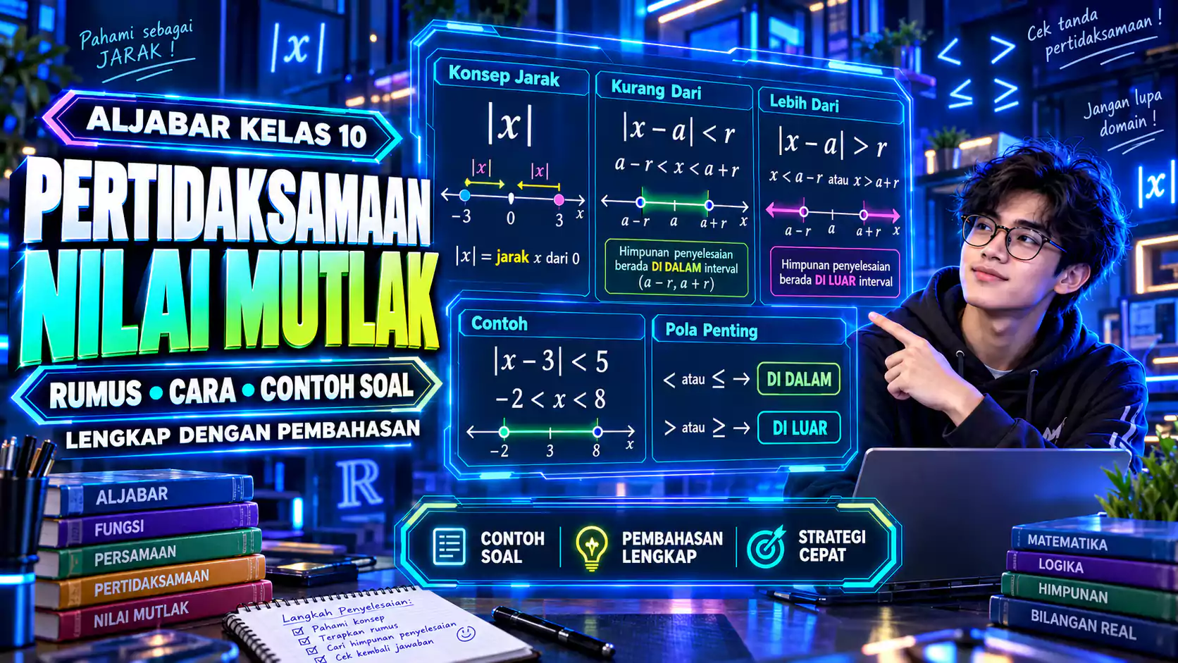 Pertidaksamaan Nilai Mutlak: Rumus, Cara Menyelesaikan, dan Contoh Soal